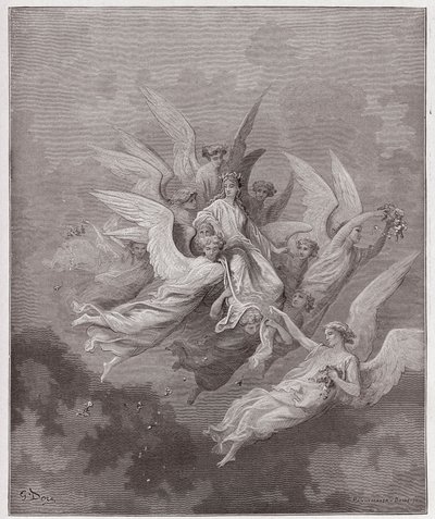 La Divina Commedia, Purgatorio, Canto 30: Beatrice tra gli angeli - di Dante Alighieri (1265-1321) - Illustrazione di Gustave Doré (1832-1883). da Gustave Dore