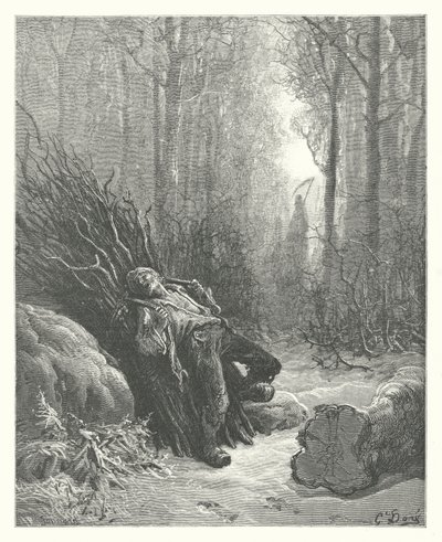 Le favole di La Fontaine: La morte e il taglialegna da Gustave Dore