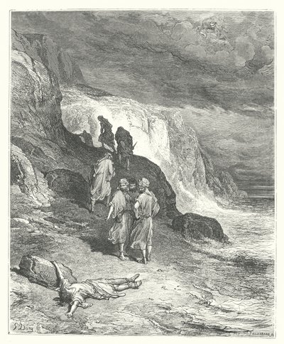 Le favole di La Fontaine: Giove e il viaggiatore (incisione) da Gustave Dore