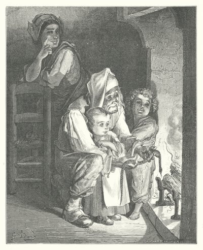 Le favole di La Fontaine: Il contadino e il serpente da Gustave Dore