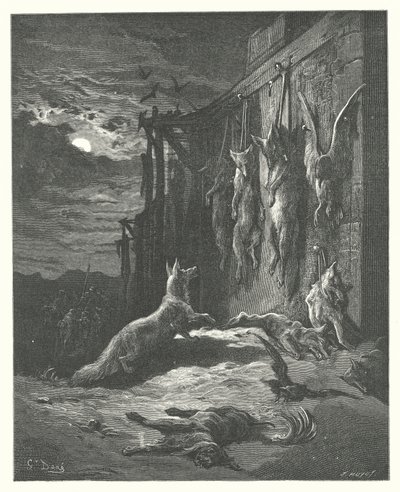 Le favole di La Fontaine: La volpe inglese (incisione) da Gustave Dore