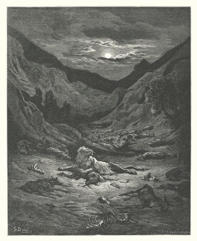 Le Favole di La Fontaine: Il Leone (incisione) da Gustave Dore
