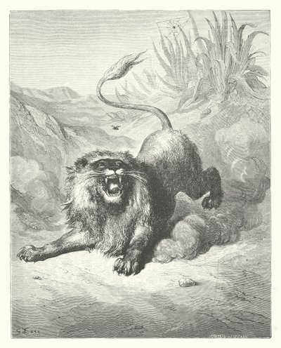Le Favole di La Fontaine: Il Leone e il Moscerino da Gustave Dore