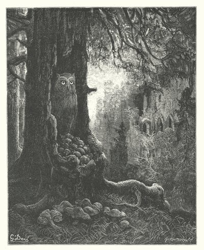 Le Favole di La Fontaine: Il Gufo e i Topi da Gustave Dore