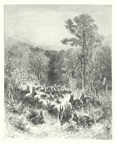 Le favole di La Fontaine: I conigli da Gustave Dore