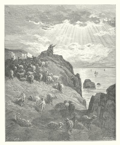 Le favole di La Fontaine: Il pastore e il mare da Gustave Dore