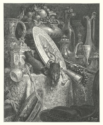 Le favole di La Fontaine: Il topo di città e il topo di campagna da Gustave Dore