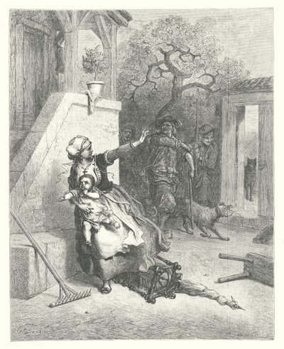 Le favole di La Fontaine: Il lupo, la madre e il bambino da Gustave Dore