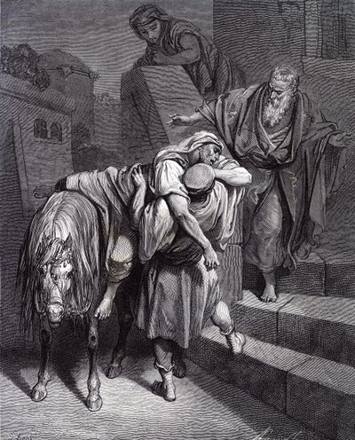 Il Buon Samaritano alla locanda, di Doré - Bibbia da Gustave Dore