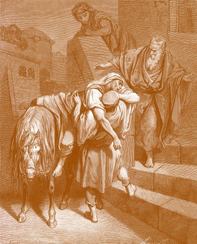 Il Buon Samaritano alla locanda, di Doré - Bibbia da Gustave Dore