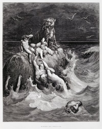 Il Diluvio Universale, Illustrazione dalla Bibbia di Doré da Gustave Dore