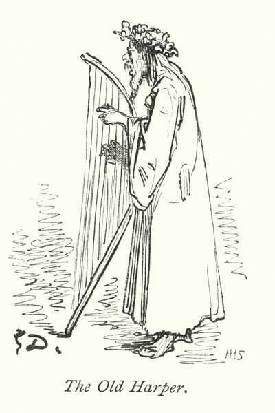 Il vecchio Harper (incisione) da Gustave Dore