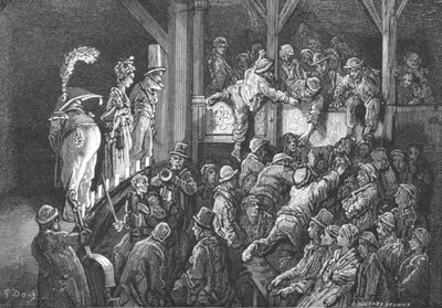 Il Penny Gaff, 1872 da Gustave Dore