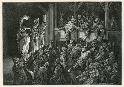 Il Penny Gaff a Whitechapel da Gustave Dore