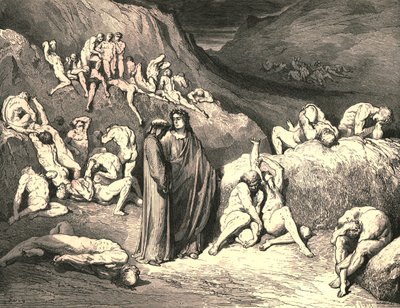 La crosta veniva estratta da sotto in scaglie, c1890 da Gustave Dore