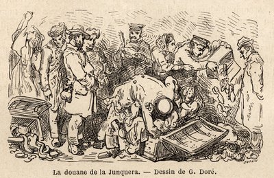 Le dogane della Junquera da Gustave Dore