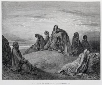 Le figlie di Iefte, Illustrazione dalla Bibbia di Doré da Gustave Dore