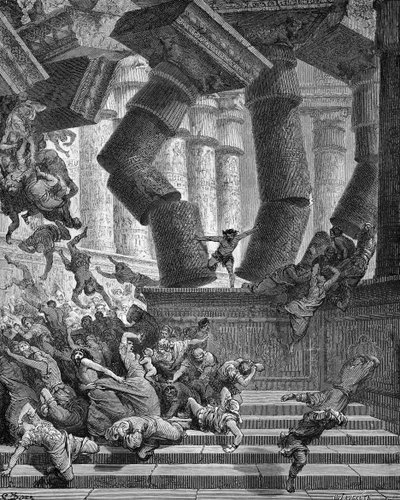 La morte di Sansone - Bibbia da Gustave Dore