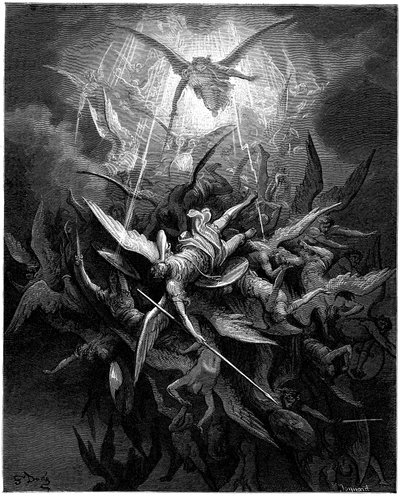 La caduta degli angeli, illustrazione di Gustave Doré per 