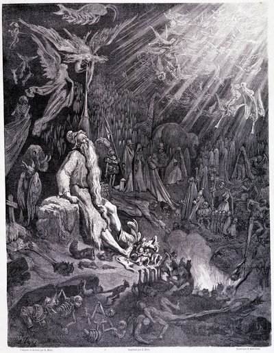 Il giudizio universale porrà fine al tuo tormento... Tavola XII - Illustrazione di Gustave Doré (1832-1883), per La leggenda del giudeo errante di Pierre Dupont, edizione Libreria del magazzino pittoresco, Parigi 1862 da Gustave Dore
