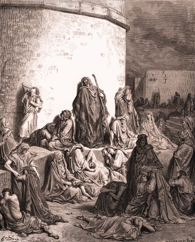 Il popolo piange su Gerusalemme - Bibbia da Gustave Dore