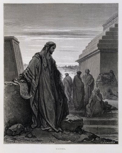 Il profeta Daniele, illustrazione dalla Bibbia di Doré da Gustave Dore