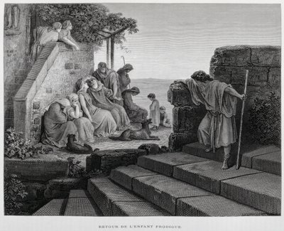 Il ritorno del figliol prodigo, Illustrazione dalla Bibbia di Doré da Gustave Dore