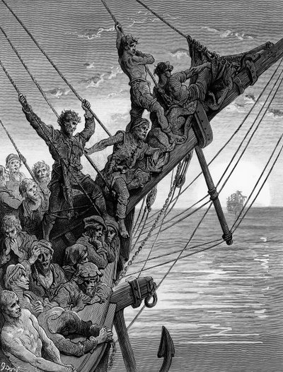 I marinai vedono in lontananza una nave spettrale, scena da 