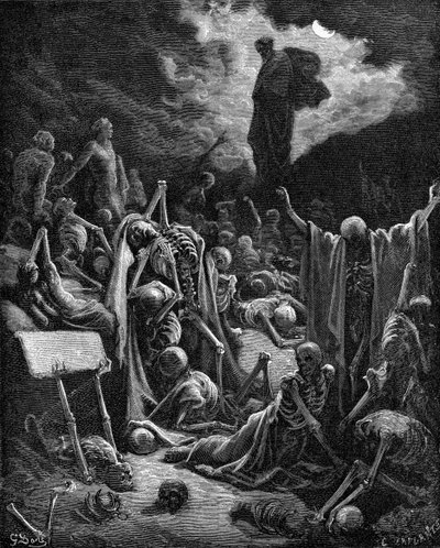 La visione di Ezechiele da Gustave Dore