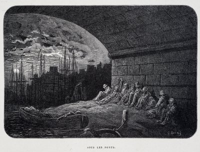 Vagabondo sotto i ponti - in "Londra" di Gustave Doré da Gustave Dore