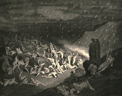 Incessante era il gioco delle mani misere, c1890 da Gustave Dore