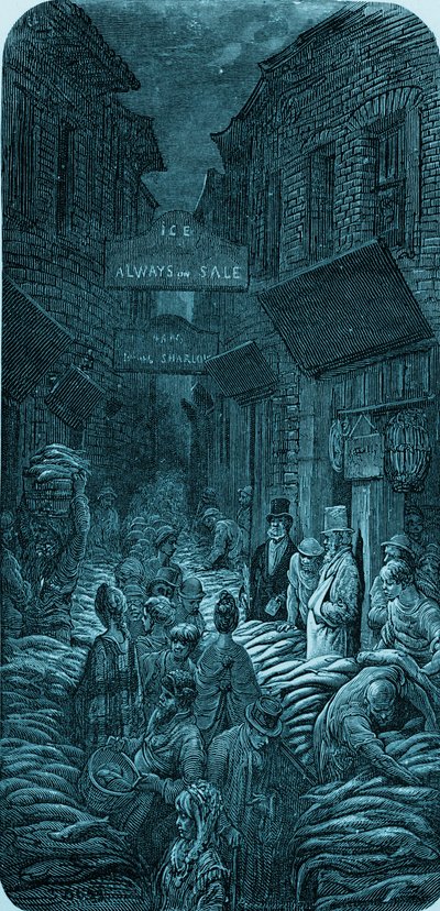 Mercato del pesce vittoriano, incisione di Gustave Doré da Gustave Dore