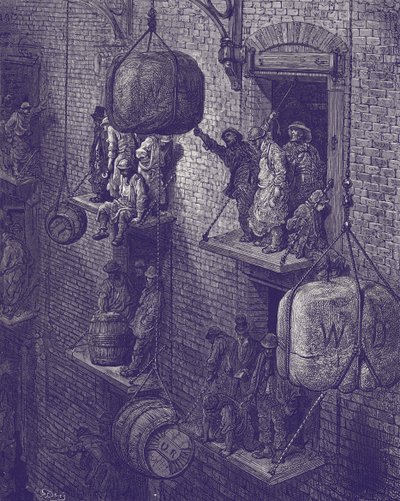 Magazzino vittoriano a Londra da Gustave Dore