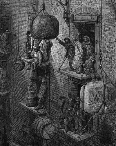Magazzino di Londra vittoriana da Gustave Dore