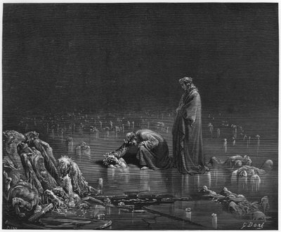 Virgilio (70-19 a.C.) e Dante, illustrazione da 