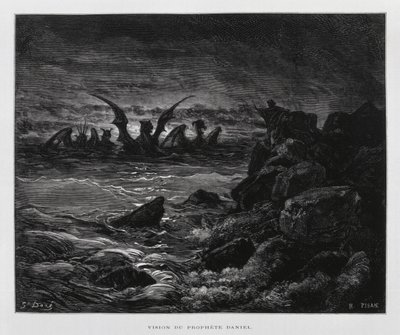 Visione del profeta Daniele, Illustrazione dalla Bibbia di Doré da Gustave Dore