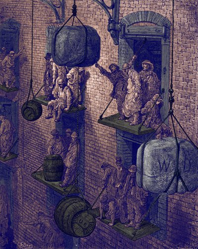 Magazzinaggio in città da Gustave Dore