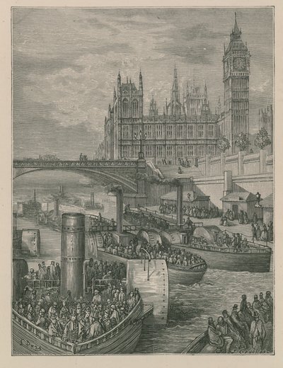 Scale di Westminster - Partenza dei piroscafi da Gustave Dore