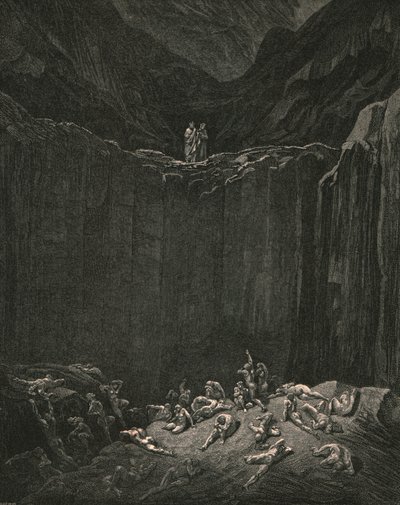 ...la giustizia che tutto cerca, condanna i falsari, c1890 da Gustave Dore