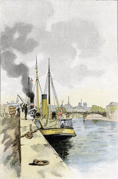 Barche inglesi vicino al ponte dei Saints-Peres o Carrousel, Parigi da Gustave Fraipont