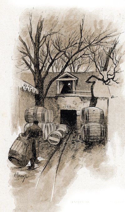 Ingresso della cantina dei magazzini di Bercy, Parigi da Gustave Fraipont