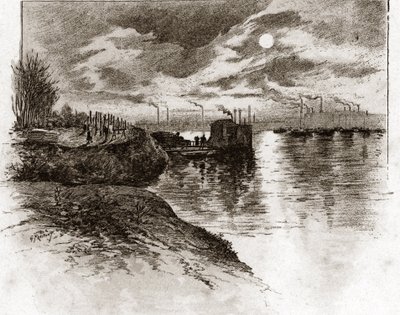 Uscita della fogna di Bercy a Parigi. Disegno di Gustave Fraipont (1849-1923) tratto da 