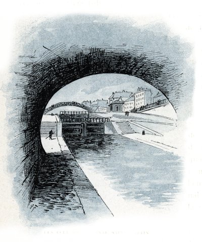 Le chiuse del canale Saint-Martin, Parigi da Gustave Fraipont