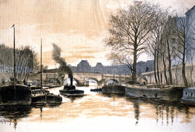 Parigi, fiume Senna e il Pont Neuf da Gustave Fraipont