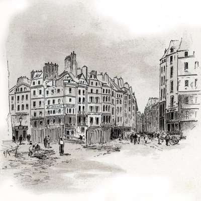 Veduta di Place Maubert, Parigi da Gustave Fraipont
