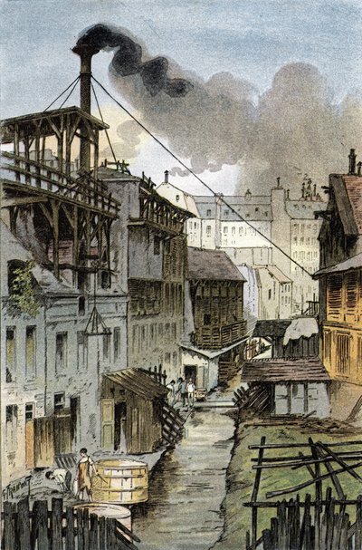 Veduta del fiume Bievre dal boulevard Port Royal, Parigi Disegno di Gustave Fraipont tratto da 