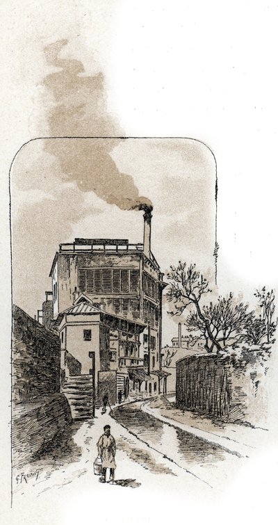 Veduta del fiume Bievre a Parigi da Gustave Fraipont