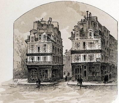 Veduta delle vecchie case del Pont-Neuf a Parigi da Gustave Fraipont