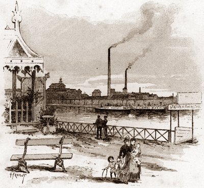 Veduta del quai de Javel a Parigi, attuale quai André-Citroen da Gustave Fraipont