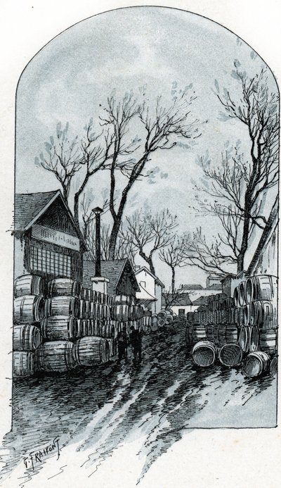 Veduta del magazzino di rue de Sauternes, Bercy, Parigi da Gustave Fraipont